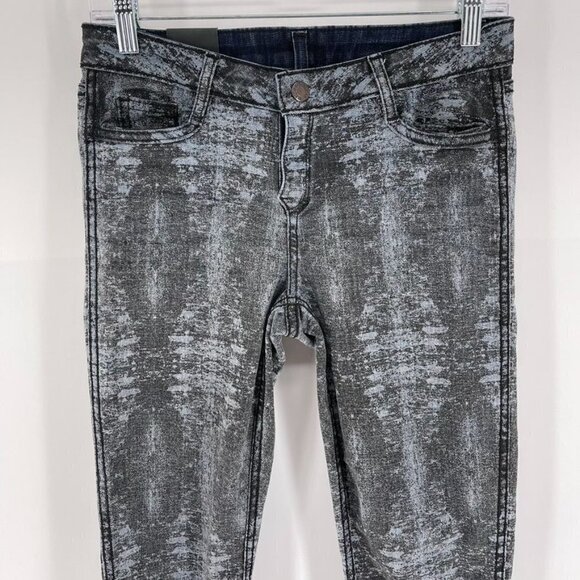 Bleulab Size 26 Reversible Skinny Jeans Dark Wash Bleach Stone Washed - Picture 7 of 9